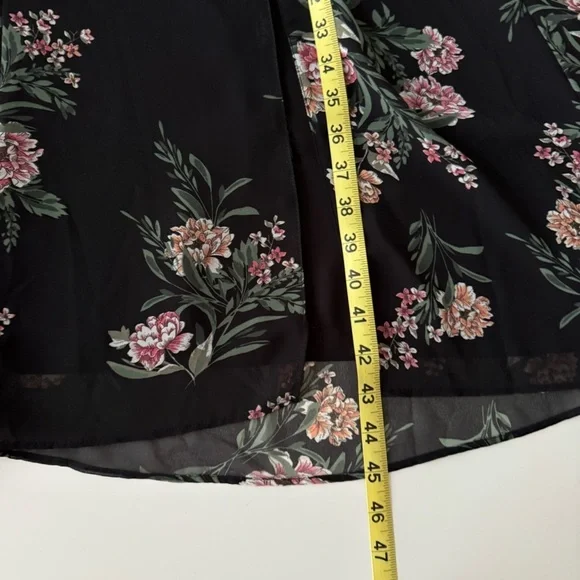 ASTR the label sheer floral v-neck button front long sleeve midi dress size M - Picture 15 of 15